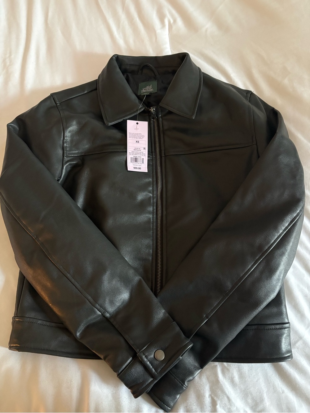 Wild Fable Black Faux Leather Zip‎ Jacket